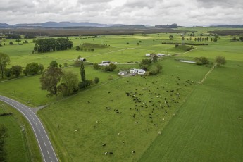george moss DJI 0239 credit dave allen Aerial photo of the Mosses dairy farm in South Waikato