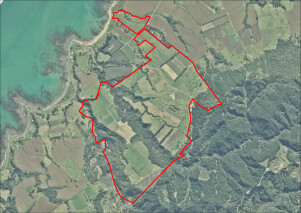 Satellite map showing outline of Main Farm